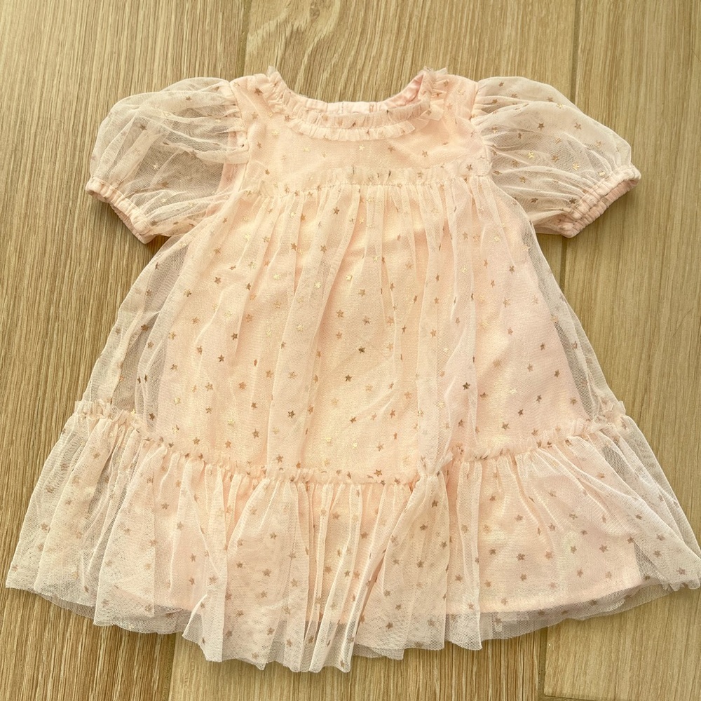 Cat & Jack Baby Pink Shimmery Star Tulle Dress